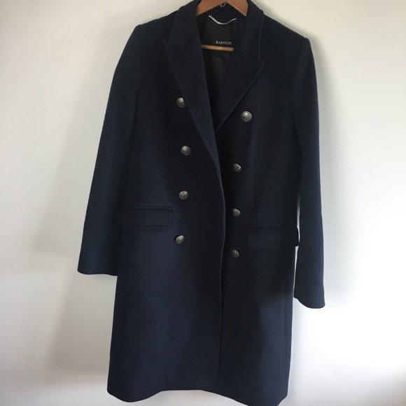 Aritzia Babaton Bryan Long Wool Coat - Navy - Picture 2 of 8